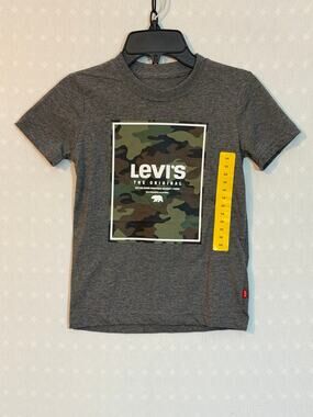Levi's Boys Sz 5/6 Gray Camo Graphic Tee NWT The Original T-Shirt